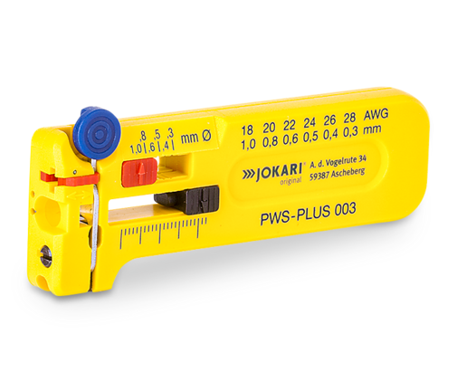 JOKARI Präzisions-Abisolierwerkzeug PWS-PLUS 003 zum Abisolieren feiner Leiter, Litzen und Drähte von 0,30 bis 1 mm Ø