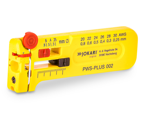 JOKARI Präzisions-Abisolierwerkzeug PWS-PLUS 002 zum Abisolieren feiner Leiter, Litzen und Drähte von 0,25 bis 0,80 mm Ø