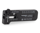 JOKARI Präzisions-Abisolierwerkzeug ESD-PLUS 002 aus elektrostatisch ableitendem Material zum Abisolieren feiner Leiter, Litzen und Drähte von 0,25 bis 0,80 mm Ø